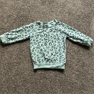 FINAL SALE 3/31/26 Boutique Mint Green/Aqua Blue Leopard Print Sweatshirt,18-24M